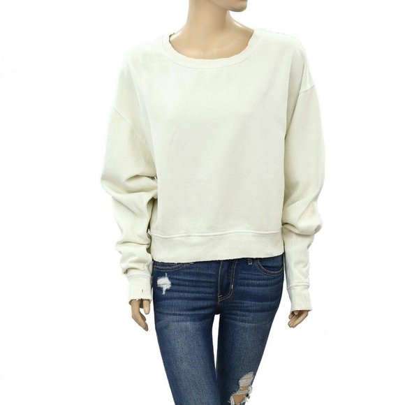 Free People Cool Rider Pullover Top Sweatshirt Ribbed Slouchy Comfy L NWT - Picture 5 of 8